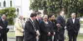 Photo of Bill English with Maori at Ratana. 