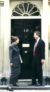 Photo of Helen Clark with Tony Blair. 