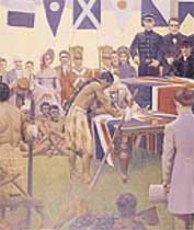Picture of historic signing of the Treaty of Waitangi. 